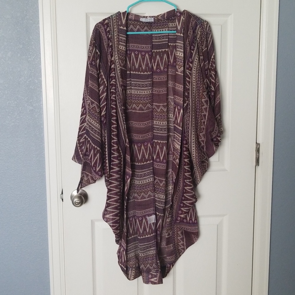 Tobi Purple Patterned Kimono